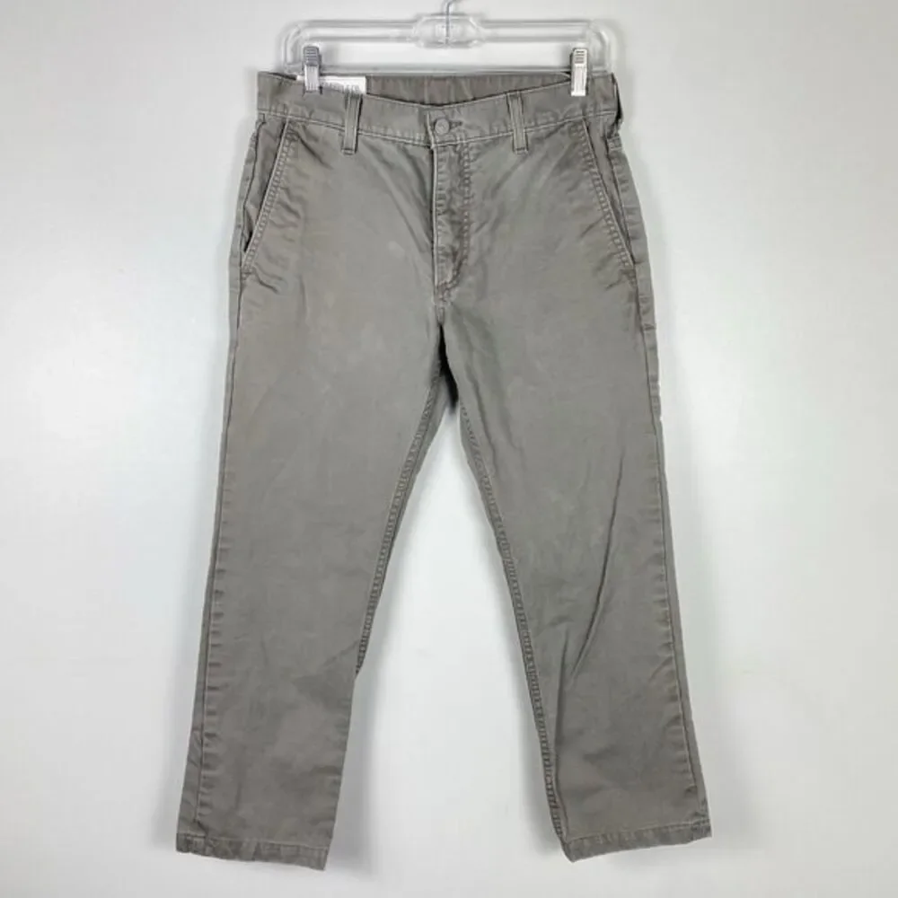 Levis Mens Chinos 30x30 Olive Green Straight Leg Pants Work Casual